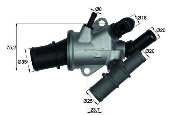 Termostat  Fiat Palio (178) Weekend (1997->)  MAHLE TI 165 88