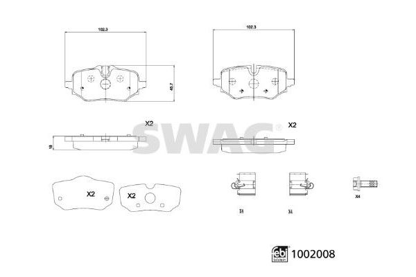 Fren Disk Balata Arka BMW X1 Serisi (U11)(2022->)  SWAG 33 11 4167