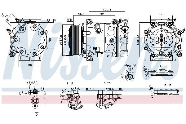 Klima Kompresörü  Opel Movano C P.Van (U9/Y)(2021->)  NISSENS 890780