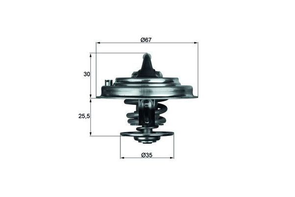 Termostat 71 °C  MAHLE TX 30 71D