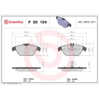 Fren Disk Balata Arka BREMBO P 50 104