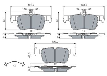 Fren Disk Balata Arka BOSCH 0 986 460 237  986460237 0 986 460 237 2478915 KTLJ9C2M008ANB