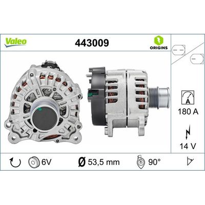 Alternatör  Audi A4 Avant (8W5)(08.2015->)  VALEO 443009