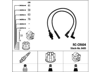 Buji Kablosu  NGK 8485  5967E5 5967.E5 5967H5 5967.H5 5967K4 5967.K4 95659598 95 659 598