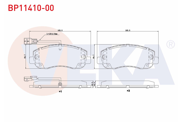 Fren Disk Balata Ön Nissan Interstar P.Van (12.2021->)  VEKA BP11410-00