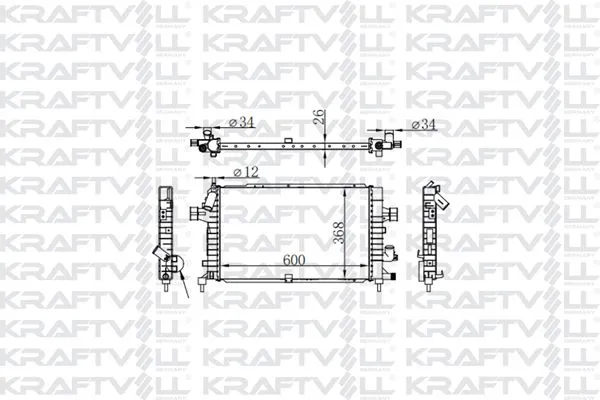 Su Radyatörü  Fiat 500L (351) Wagon (2017->)  KRAFTVOLL 08040056