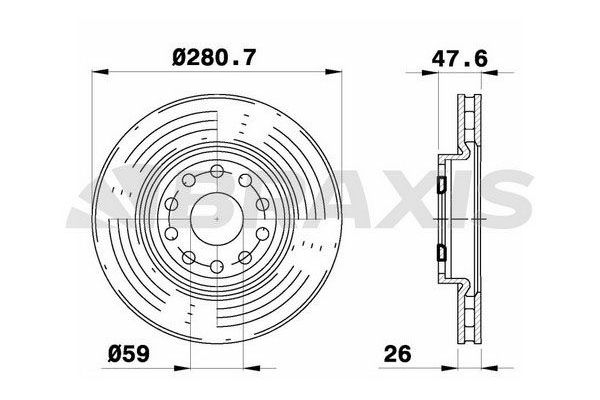 Fren Disk Ayna Ön Sağ ve Sol Lancia Kappa S.Wagon (1996->)  BRAXIS AE0383
