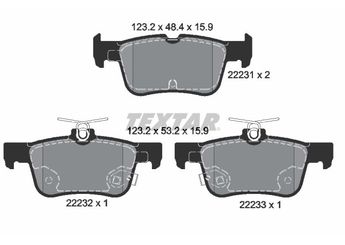 Fren Disk Balata Arka TEXTAR 2223101  5333787 BRF1499 BRF1497 5341207 DG9C2M007DB DG9C2M007BB 5341209 5333798 DG9C2M007BA 5181858 DG9Z2200H DG9Z2200K DG9C2M007HA DG9C2M007JA DG9Z2200B DG9Z2200L