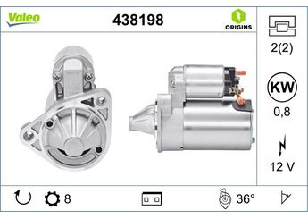 Marş Dinamosu  VALEO 438198  10455503 3110075F01 3110075F10 96275481 96467385 96943428 96963482 96518887 96569440 96618789 96451753 3110075F00 31100-75F00 31100-75F01 3110075F02 31100-75F02 31100-75F10