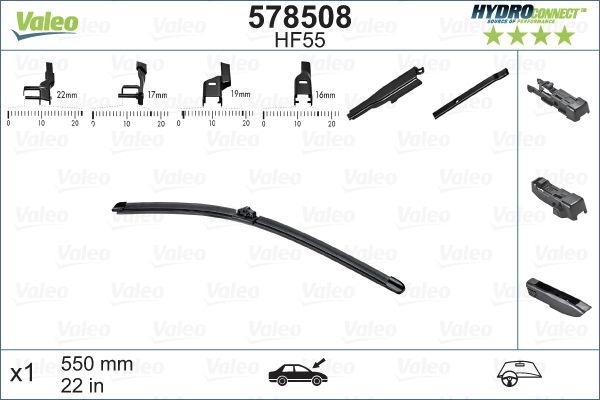 Silecek Süpürgesi Ön Muz Tip 550 mm - 22 inç Volkswagen Tiguan (AD1)(01.2016->2020)  VALEO 578508