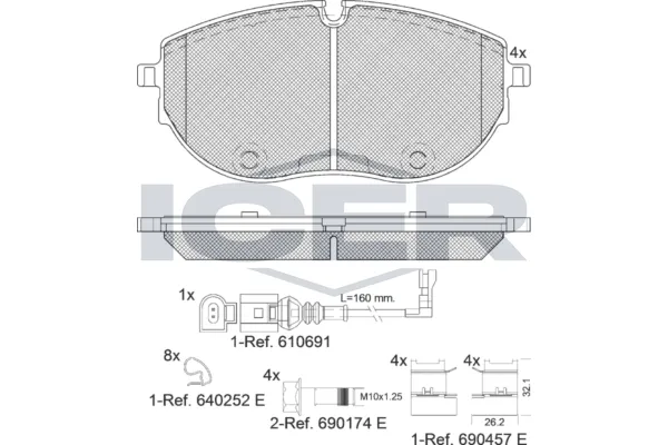 Fren Disk Balata Ön Volkswagen T6.1 Transporter P.Van (SH)(07.2019->2024)  AYD 60210A