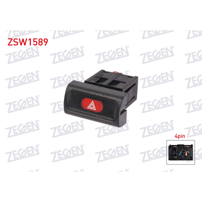 Dörtlü Flaşör Düğmesi  ZEGEN ZSW1589