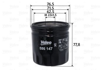 Yağ Filtresi  VALEO 586147  9808867880 1812551 2128722 BK2Q6714AA BK2Q-6714-AA BK2Q6714BA BK2Q-6714-BA LR058104 LR104384