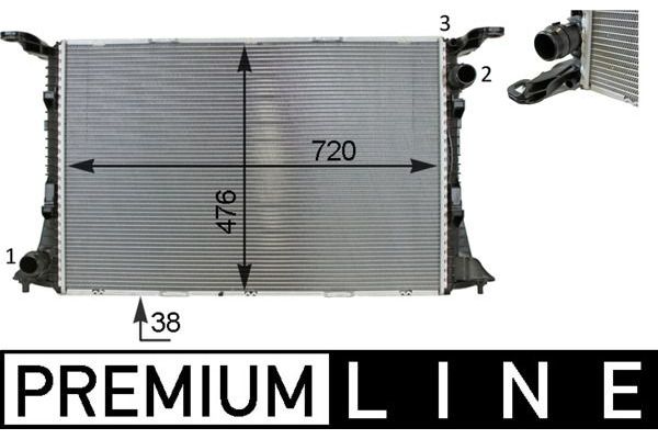 Su Radyatörü  Audi RS 6 Avant (4G5)(03.2013->)  MAHLE CR 82 000P