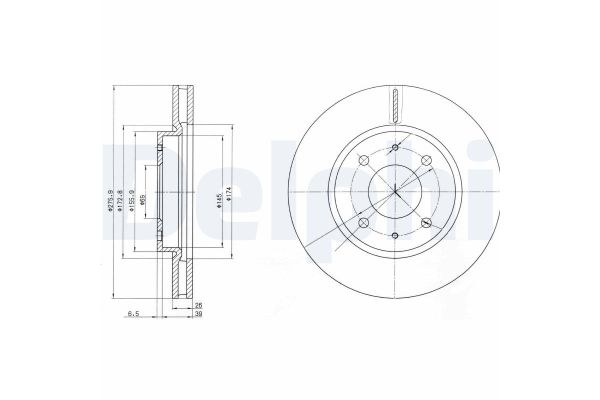 Fren Disk Ayna Ön Sağ ve Sol Mitsubishi Galant S.Wagon (EA0)(1997->)  DELPHI BG4068