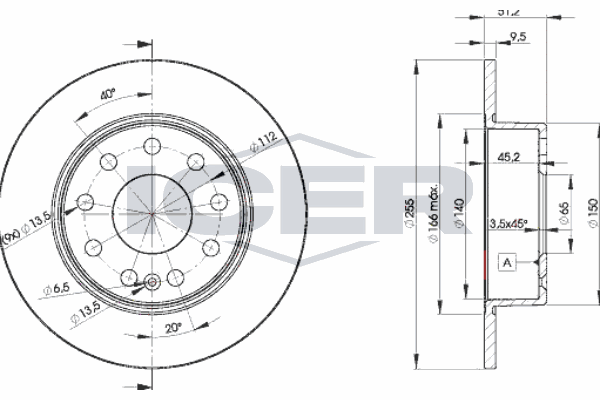 Fren Disk Ayna Arka Sağ ve Sol MGA 50276