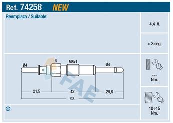 Isıtma Bujisi  FAE 74258  96440144 4805511