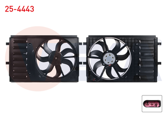 Radyatör Fan ve Motoru  VEKA 25-4443  6Q0959455AE 6R0121207L 6Q0 959 455 AE