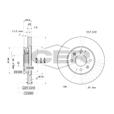 Fren Disk Ayna Ön Sağ ve Sol Hyundai i20 Coupe (GB)(04.2015->)  WALBURG WBD1457D