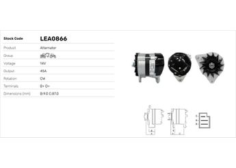 Alternatör  LUCAS ELEKTRIK LEA0866  1504563 1537179 5003897 69EB10346AD 74DB10436A 76BB10300EA 76BB10300ED 77FB10300FA 77FB10300FB 3637261R91 AH2140B14 2871611 2871613 2871615 2871619 2871A103 2871A105 2871A107 2871A116 2871A118 2871A132 2871A134 2871A136 2873179 6005003145 6005007750 6005700083 7700010614 7700017032 7701028801