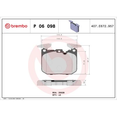 Fren Disk Balata Ön BMW i8 Serisi Coupe (I12)(09.2014->)  BREMBO P 06 098