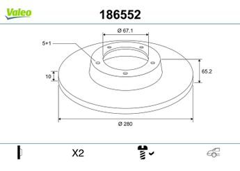Fren Disk Ayna Arka Sağ ve Sol VALEO 186552  A6384230112 6384230112