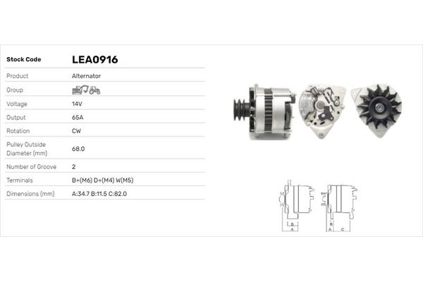 Alternatör  LUCAS ELEKTRIK LEA0916