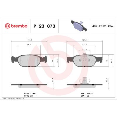 Fren Disk Balata Ön BREMBO P 23 073