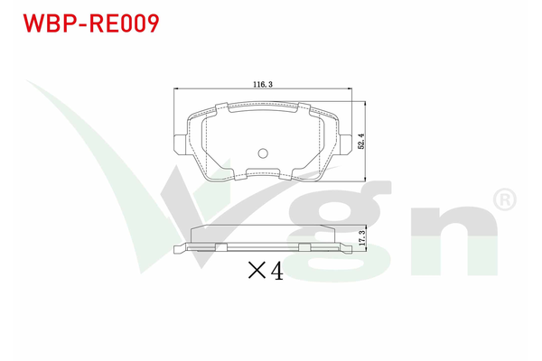 Fren Disk Balata Ön Nissan Almera (G15RA)(12.2012->)  WGN WBP-RE009