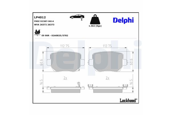Fren Disk Balata Arka Tesla Model 3 (01.2019->)  DELPHI LP4012