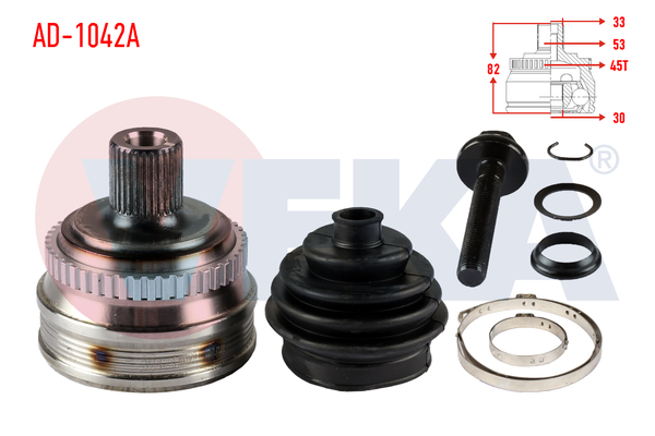 Aks Kafası Ön Dış Sağ veya Sol Audi 80/90 4 Kapı (893)(08.1986->)  VEKA AD-1042A