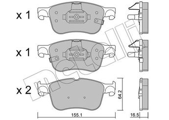 Fren Disk Balata Ön METELLI 22-1205-0  KTJX612K021AEB 2209149 2210416 2314163 KTJX612001ACB KTJX612K021AEA KTJX612K021AED