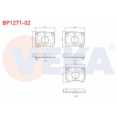 Fren Disk Balata Ön Kia Pride (1995->)  VEKA BP1271-02