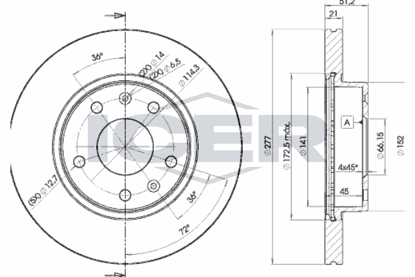 Fren Disk Ayna Ön Sağ ve Sol AP A4000VR