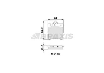 Fren Disk Balata Arka BRAXIS AA0104  A0054201920 GGYM2648Z9C GGYM-26-48Z9C 24205220 0024205220 34202820 0034202820 34205220 0034205220 A0024205220 A0034202820 A0034205220