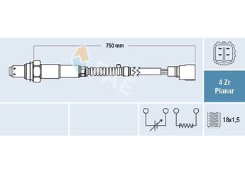 Oksijen (Lambda) Sensörü  FAE 77514  8946530430 89465 30430 SG1836 SG-1836 SG353 SG-353 8946533230 89465 33230 8946533340 89465 33340 8946542090 89465 42090 8946552020 89465 52020 8946542100 89465-42100 8946548060 89465-48060