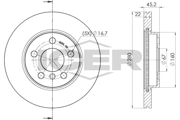 Fren Disk Ayna Ön Sağ ve Sol BMW 2 Serisi Active Tourer (F45)(2014->)  MGA 50791