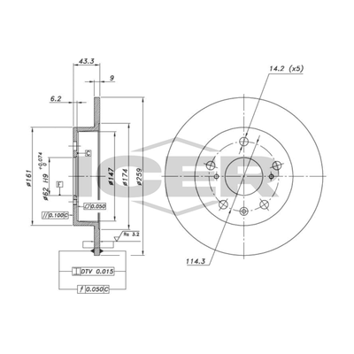 Fren Disk Ayna Arka Sağ ve Sol NAGAMA NBD-SZ003