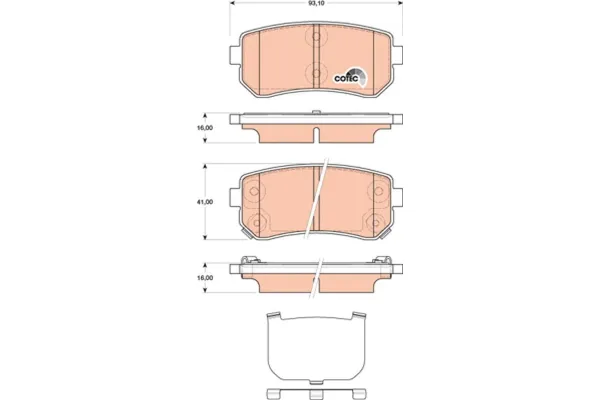 Fren Disk Balata Arka Hyundai i20 (PB)(05.2012->)  TRW GDB3474