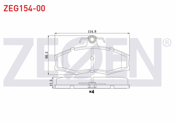 Fren Disk Balata Ön ZEGEN ZEG154-00   115430280 115430281 1661468 5018981 5023996 6117992 6137744 6143631 6143633 6166950 6174784 87BX2K021AA 115430200 115430201 115430202 115 430 280