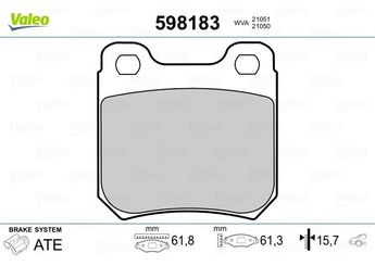 Fren Disk Balata Arka VALEO 598183  1605883 1605005 1605006 1605026 1605031 1605047 1605617 1605618 1605687 1605786 1605799 1605879 1605924 90487271 90540177 9192125 9192126 9193476 9195058 9201354 93169001 93 169 001 93169000 90251457 90273260 90425480 90485138 93213484
