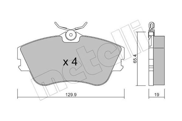 Fren Disk Balata Ön Volkswagen T4 Transporter Kamyonet Çift Kabin Syncro (08.1992->2003)  METELLI 22-0164-0