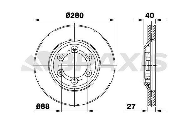 Fren Disk Ayna Ön Sağ ve Sol Isuzu D-Max (2007->)  BRAXIS AE0468