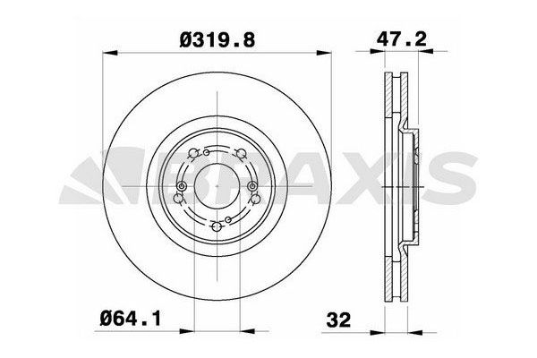 Fren Disk Ayna Ön Sağ ve Sol Honda Accord (CU)(06.2008->)  BRAXIS AD1069