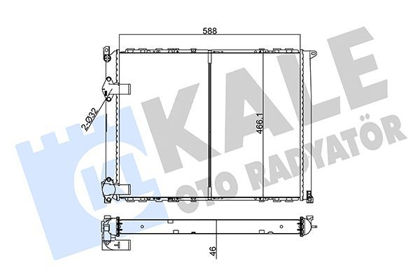 Su Radyatörü  Renault Safrane (B54)(09.1996->)  KALE 162000