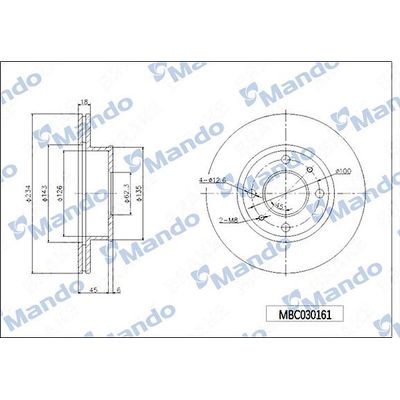 Fren Disk Ayna Ön Sağ ve Sol Hyundai Atos (EM)(2004->)  MAHER 03623
