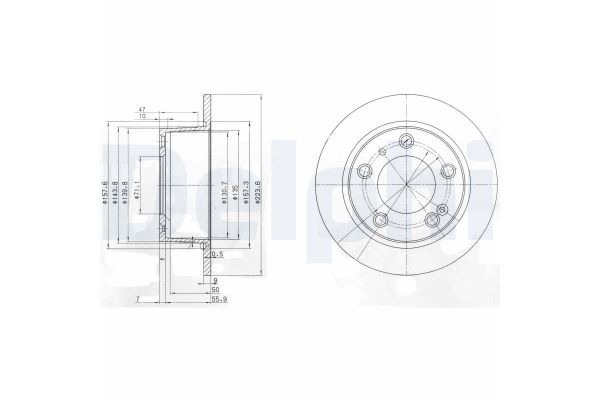 Fren Disk Ayna Arka Sağ ve Sol Citroen XM 5 Kapı (10.1989->)  DELPHI BG2528