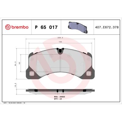 Fren Disk Balata Ön BREMBO P 65 017