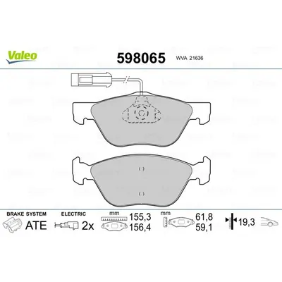 Fren Disk Balata Ön Alfa Romeo GTV (163)(1995->)  VALEO 598065