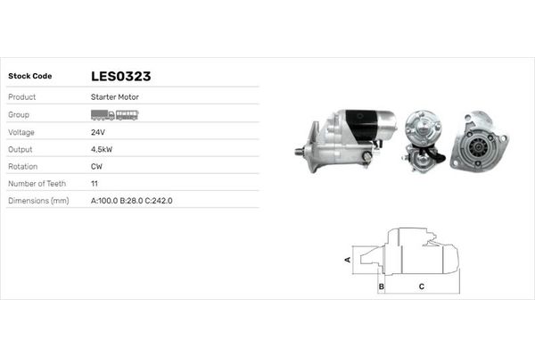 Marş Dinamosu  LUCAS ELEKTRIK LES0323